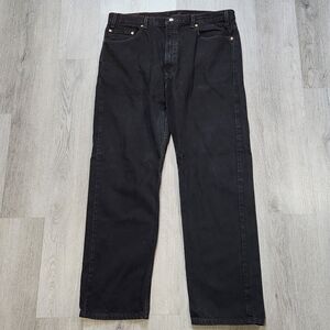 Vintage Levi's 505 Regular Fit Straight Leg Denim Black Jeans Men 39x32 Mexico